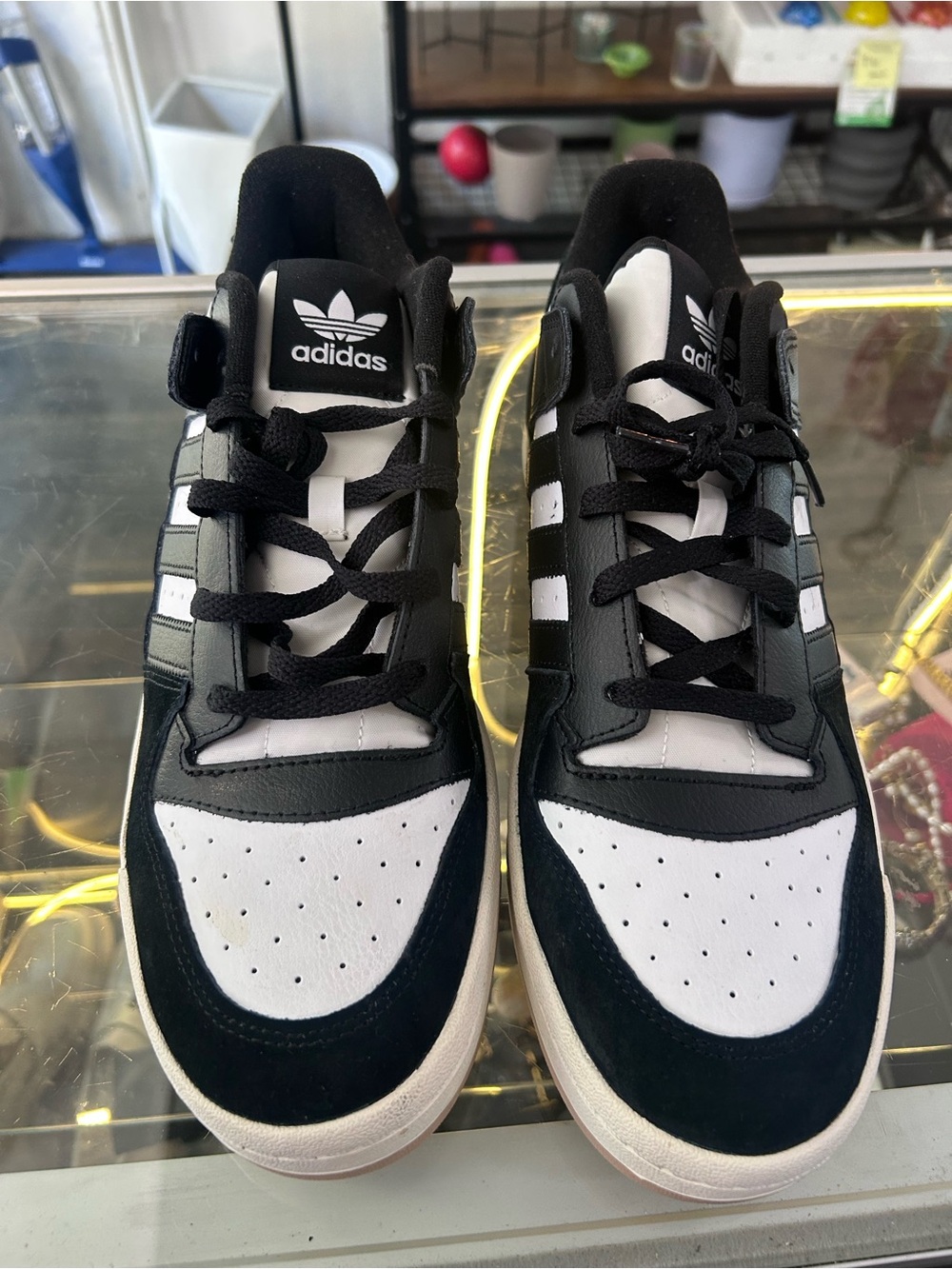 adidas Men's Black and White Low-Top Sneakers